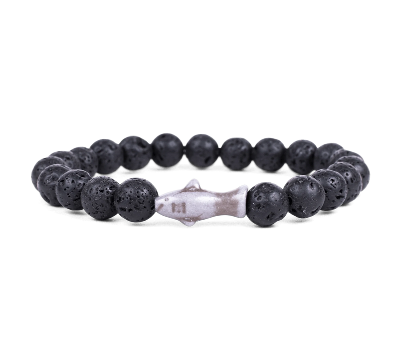 The Voyage Shark Bracelet -  Lava Stone