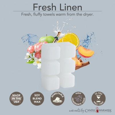 Fresh Linen Classic Wax Melts: Melts are made of soy wax, which is both biodegradable and sustainably sourced.