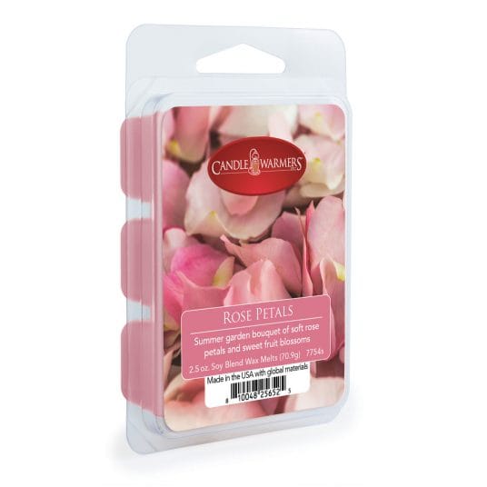 Rose Petals Classic Wax Melts with a Sweet, Summer Garden Bouquet of Soft Rose Petals and Sweet Fruit Blossoms