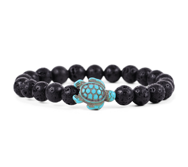 The Journey Sea Turtle Bracelet - Lava Stone