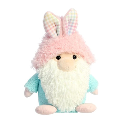 a soft pink hat and sweet little bunny ears on the top of its head to symbolize its love for the spring season.