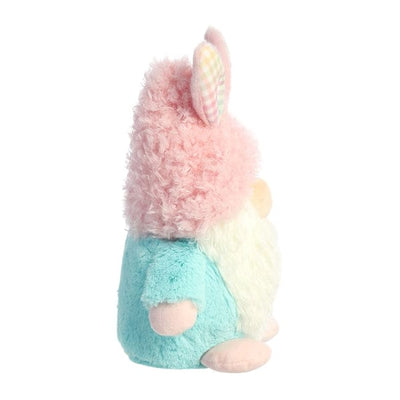 a soft pink hat and sweet little bunny ears on the top of its head to symbolize its love for the spring season.