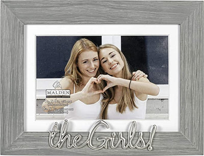 Picture Frame: Finish the Girls! Word Attachment Gray-textured wood grain