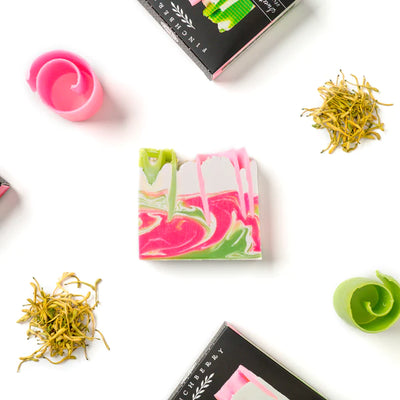 Sweetly Southern Soap from the soap’s satin-soft marbling of petal-pinks and greens.