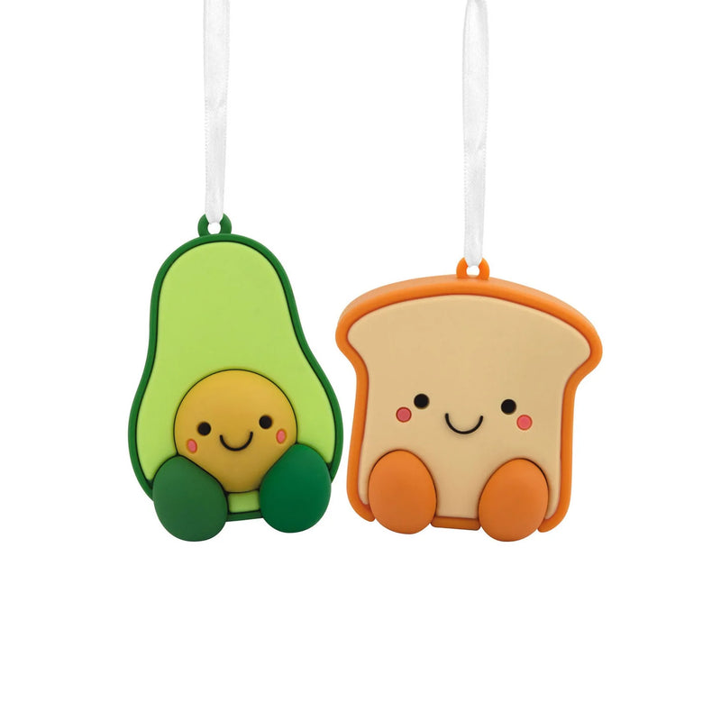Set of 2 Hallmark Better Together Avocado and Toast Magnetic Valentines Ornaments for Tree