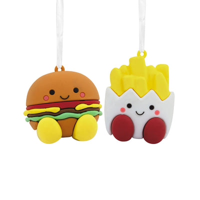 Set of 2 Hallmark Better Together Burger and Fries Magnetic Ornaments for Tree