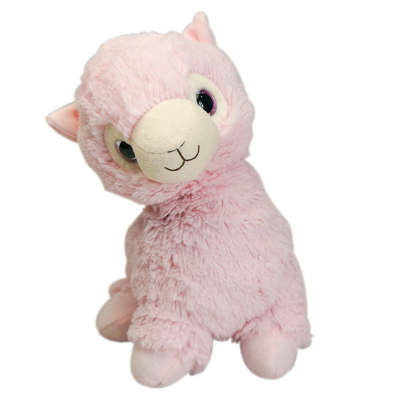 soothes, warms, and comforts a 2-pound baby. plush pink llama.