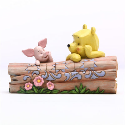 Disney Traditions Pooh and Piglet on Log