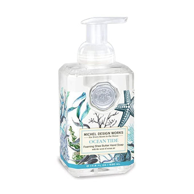 Ocean Tide's foaming hand soap with shea butter and aloe vera gently cleanses and moisturizes, leaving skin soft and fresh.