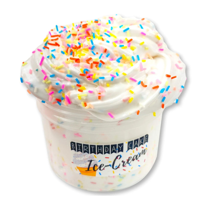 Ice cream cup with vanilla and chocolate ice cream topped with whipped cream, sprinkles, and a cherry. Text on cup reads Ice-Cream