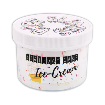 Ice cream cup with vanilla and chocolate ice cream topped with whipped cream, sprinkles, and a cherry. Text on cup reads “Ice-Cream