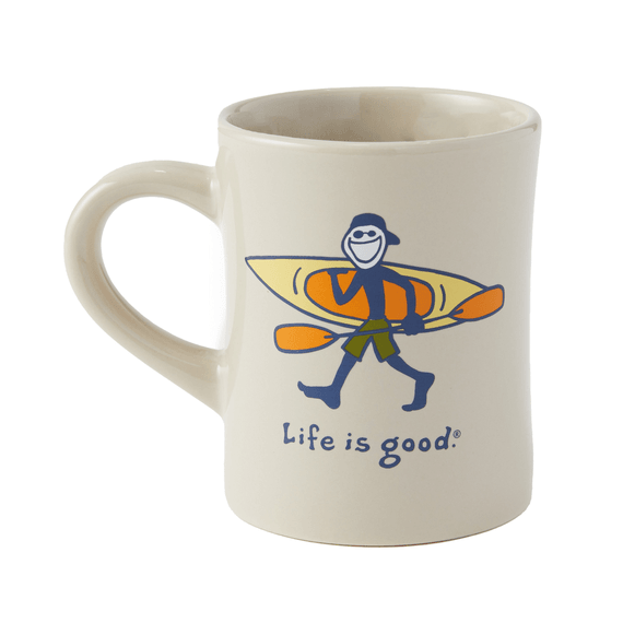 Jake Kayak Diner Mug - Bone