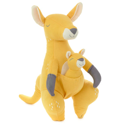 Kangaroo and Baby Joey Stuffed Animal and Rattle Set