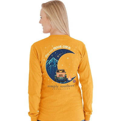 Stay Wild Moon Child Long Sleeve with a crescent moon on the front chest.