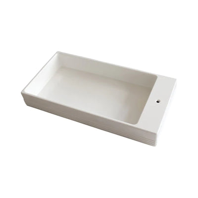 White dish for holding bar soap
