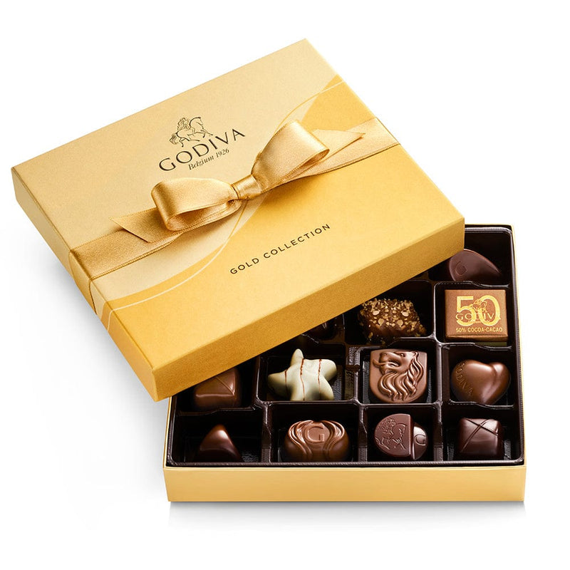 Milk Chocolate Gift Box, Gold Ribbon,