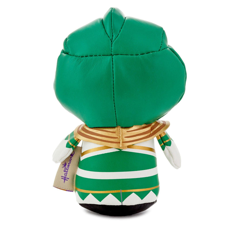 Mighty Morphin Power Rangers itty bittys plush Green Ranger in green, white, and gold faux leather suit.


