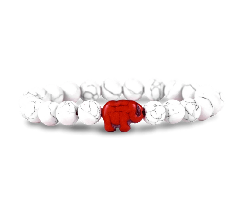 The Expedition Elephant Bracelet - White Howlite