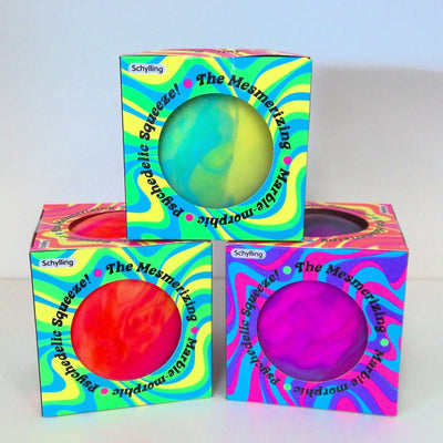Squeeze this psychedelic Nee Doh™ stressball excites your eyes while it soothes your soul.