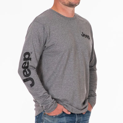 incredibly soft cotton/poly blend unisex long sleeve Jeep shirt. Back Print Art; Jeep® Logo on Front Left Chest