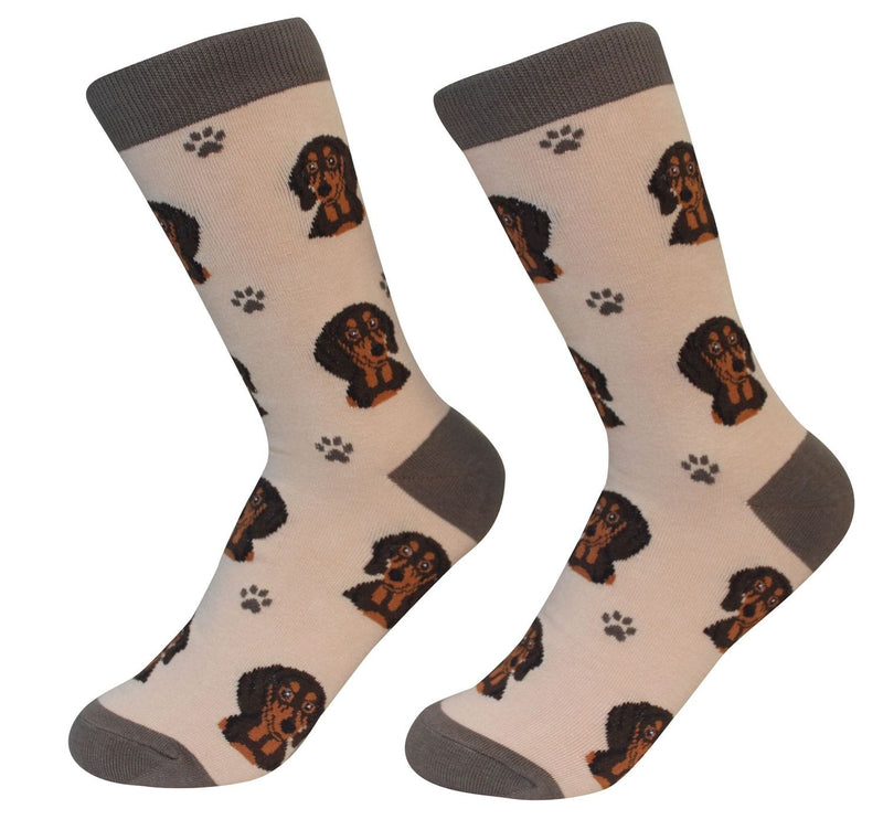 20 to 24 Dachshund, black faces woven on each pair of socks. super soft and comfortable and they are machine washable.