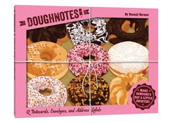 DoughNotes: This bakery box of notecards includes a dozen doughnut designs, address labels, and envelopes to keep messages fresh.