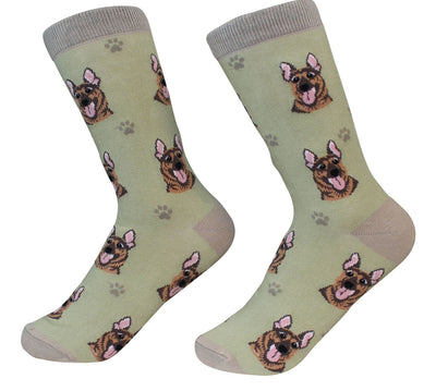 24 German Shepherd Woven. 65% cotton, 25% polyurethane, 10% polyester. Comfortable, Machine Washable.