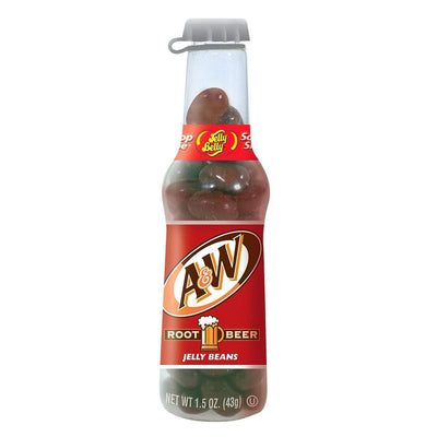 Jelly beans in a clear plastic bottle
