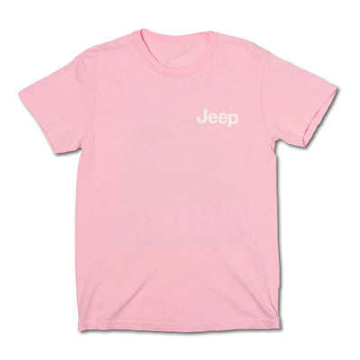 Back Print Graphic with Jeep Logo on Front Left Chest Jeep Shirt It's a thing.