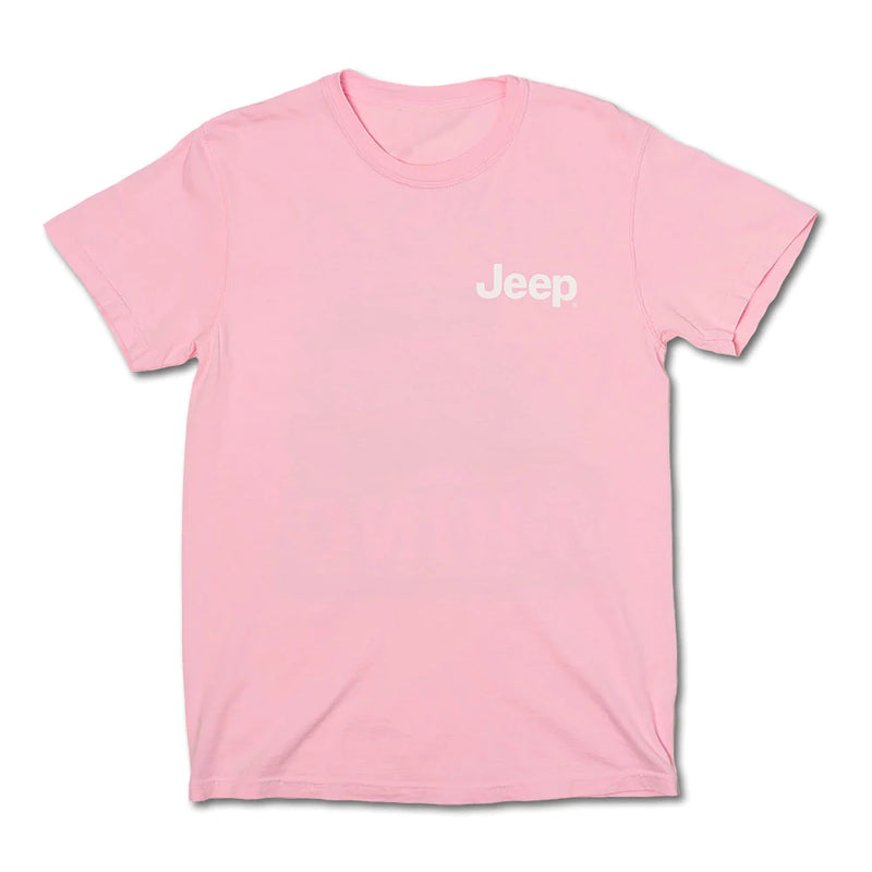 Back Print Graphic with Jeep Logo on Front Left Chest Jeep Shirt It&