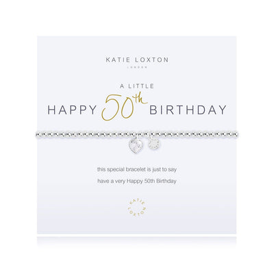 50th Birthday Milestone Bracelet & Meaningful Message Card for Women.