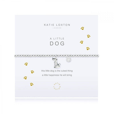 features a rose gold wine glass charm and is presented on a branded card with the "a little dog" title in rose gold.