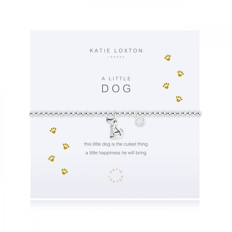 features a rose gold wine glass charm and is presented on a branded card with the "a little dog" title in rose gold.