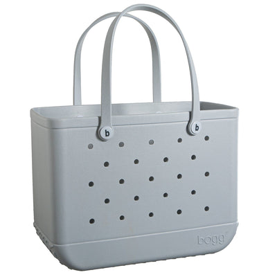 Gray tote bag with a polka dot design in various sizes