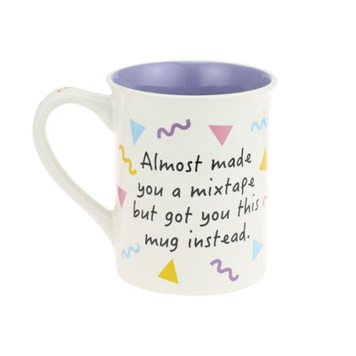 Novelty Coffee Mugs: Front Of White Mug Has "Made In The 80's" Written On It Surrounded By Wavy Lines,