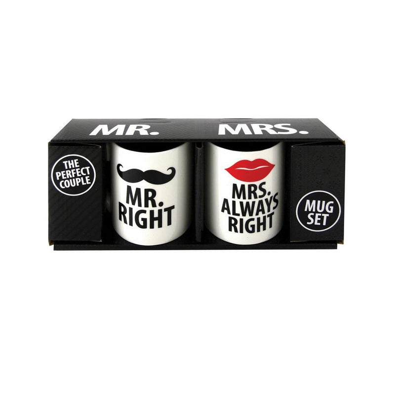 Mr. and Mrs. Right Coffee Mug Set, Couples Gift Set for Engagements, Wedding Gift for Couple