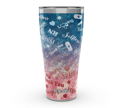 printed on the stainless surface of the drinkware using Ombre plant-based inks.