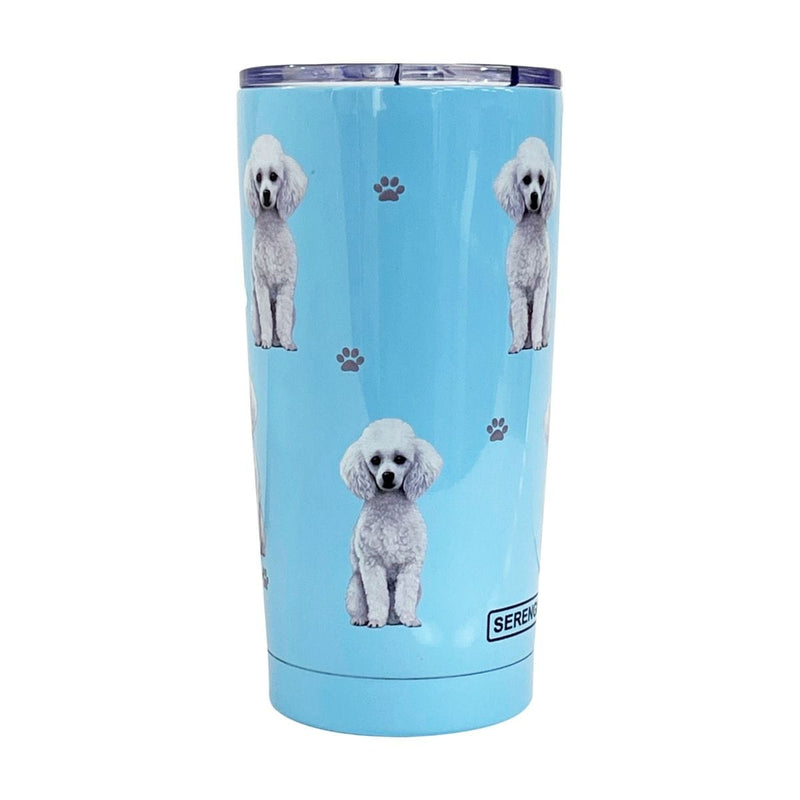 16oz insulated tumbler with 3D Poodle design, stainless steel travel mug with spill-proof lid for hot or cold drinks