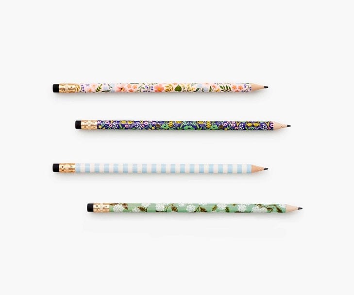 Writing pencils with black erasers